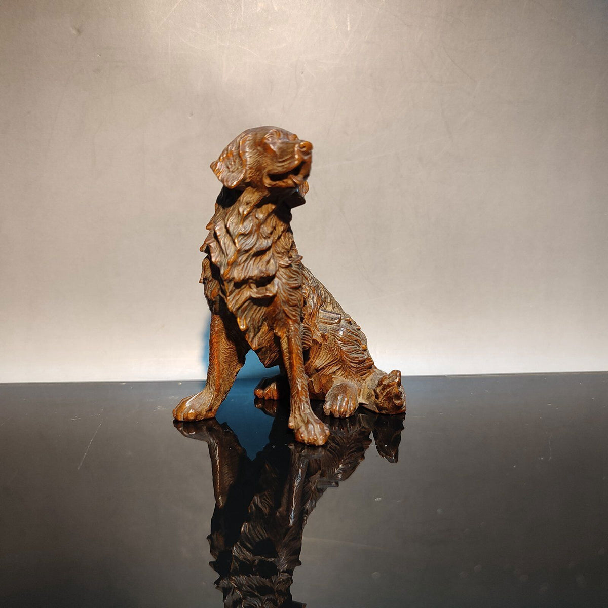 Wood Carving Foo Dog Statue Lovely Home Decor Ornaments Chesapeake Bay Retriever