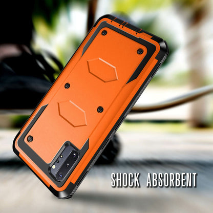 For Samsung Galaxy Note10+ Case Clip Belt Stand Cover / Tempered Glass Protector