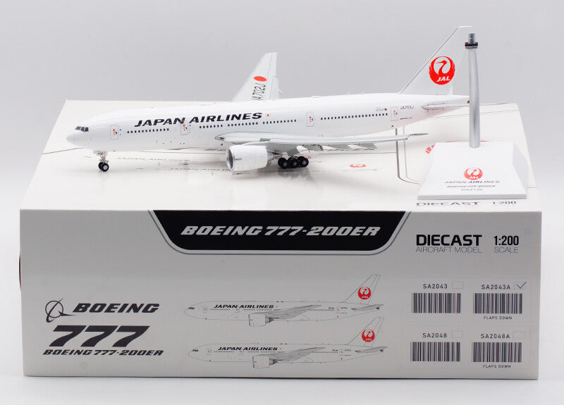 1:200 JC Wings JAPAN AIRLINES BOEING B777-200ER Flap Down Plane Diecast Model