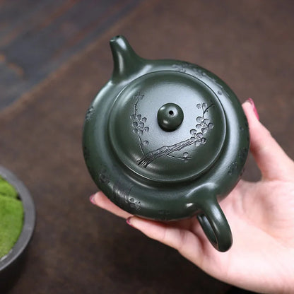 Chinese Yixing Handmade Teapot Plum Blossom Pattern Kettle Zisha Tea Set 300ml