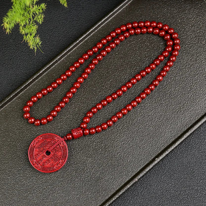 Cinnabar Necklaces108 Beads Amulet Peace Jewelry Sweater Chain