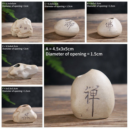 Buddhism Zen Chinese Style Mini Ceramic Vase Handicrafts Tea Ornaments Decor