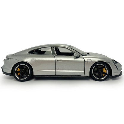 1/24 Porsche Taycan Turbo S Model Car Diecast Toy Vehicle Collectible Silver