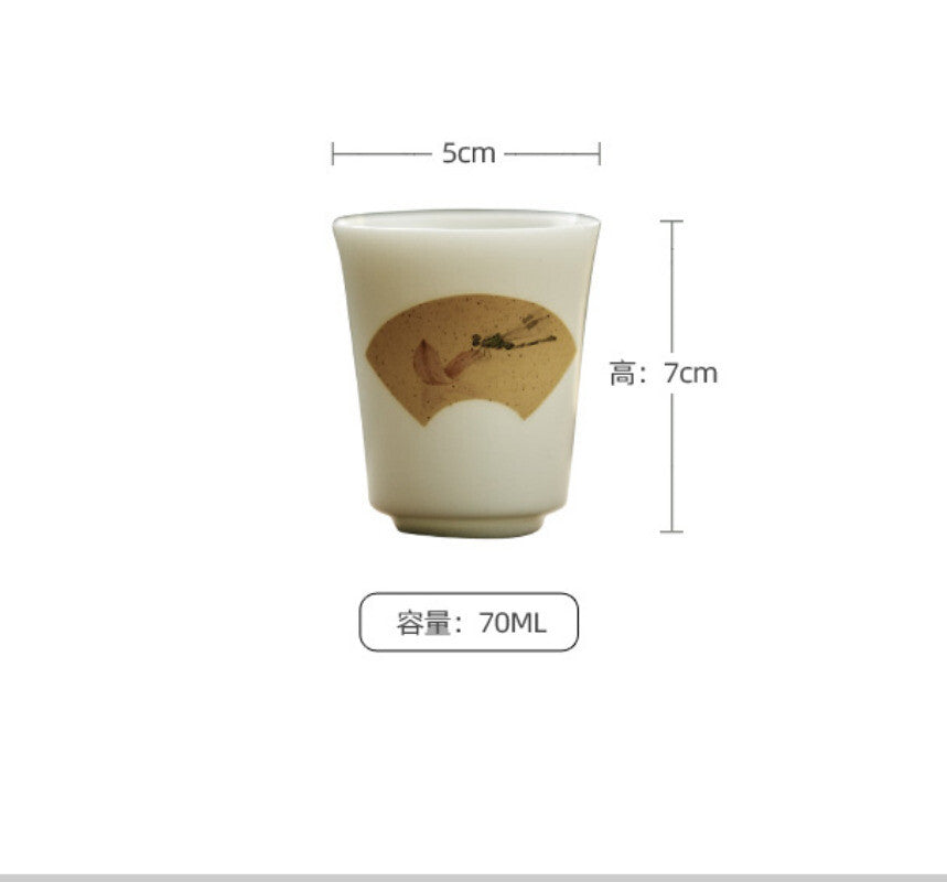 China Teacup Traditional Paint White Ceramic Porcelain Cup Tea Cup Mug Retro