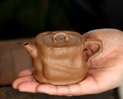 120cc chinese Yixing Handmade Zisha teapot Duan Clay Bamboo Hu Gongfu Tea Pot