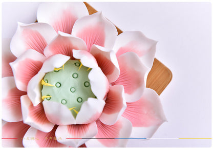12cm Home Buddha Hall Ceramic Lotus Statue Buddhist Enshrine Supplies