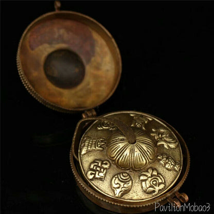 3.54" Collection Tibet Pure Copper Handmade Copper Meditation Cymbal Bell A Pair
