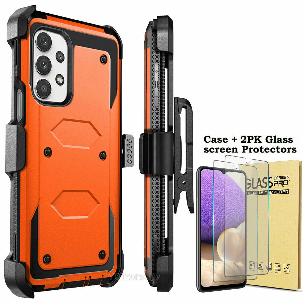For Samsung Galaxy A32 5G Case Shockproof Rugged Clip Cover + Screen Protector