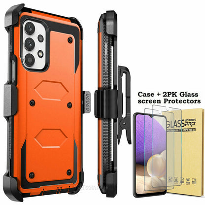 For Samsung Galaxy A32 5G Case Shockproof Rugged Clip Cover + Screen Protector