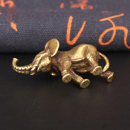 5.5cm Retro Brass Elephant Figurines Tea Pet Table Ornament Home Decoration