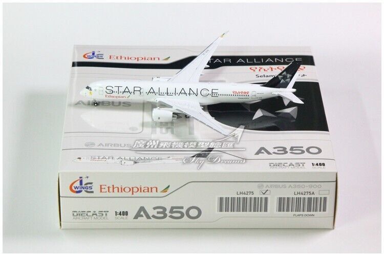 1:400 JC Wings Ethiopian STAR ALLIANCE AIRBUS A350-900XWB Airplane Diecast Model