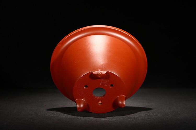 5.5" Chinese Classical Zisha Handmade Wide Potted Bonsai Tripodia Plant Pot