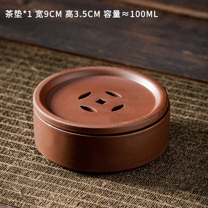 Purple Clay Vermilion Mud Water Storage Base Coaster Small Tea Set Tea Tray