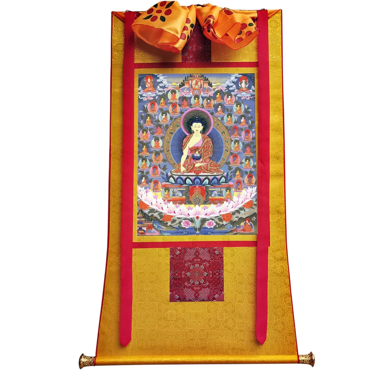 Giclee Printed Tibetan Thangka Art - 35 Confession Buddhas - 47.2"