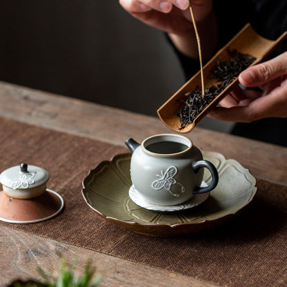 10.5CM Chinese Hand-painted Teapot Retro Ceramic Kung Fu Tea Set Accessories