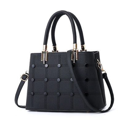 Fashion Women Lady PU Leather Handbag Rivet Purse Shoulder Satchel Messenger Bag