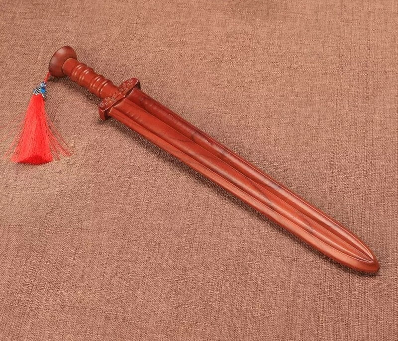 Peach Wood Carved Sword of Goujian Blessing Exorcise Evil Gift Feng Shui Decor
