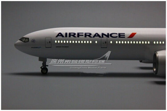 47CM AIR FRANCE BOEING 777-300ER Airplane Led Sound- controll Light Resin Model