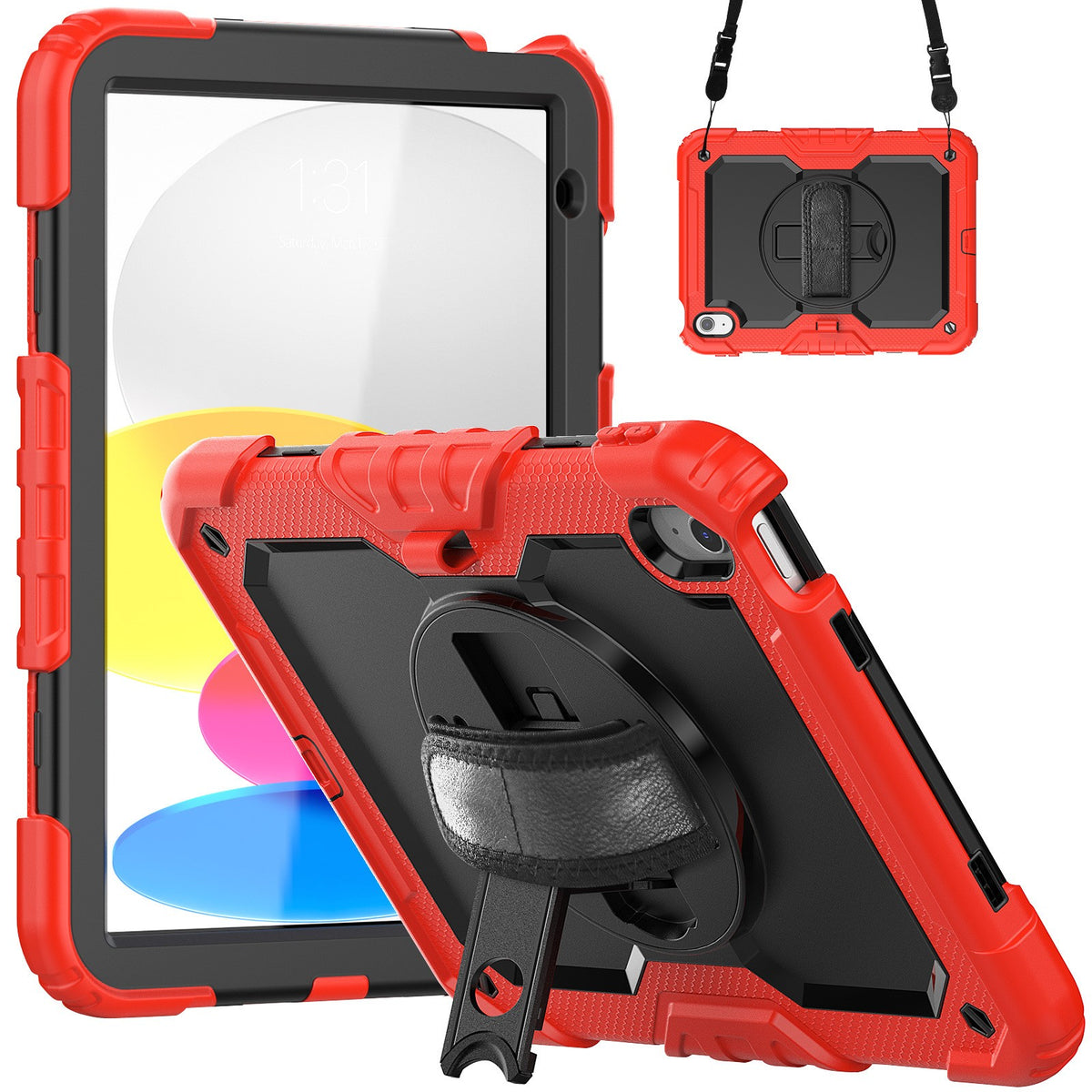 For iPad 10.9 10th 2022 360 rotating silicone shockproof protective case 12color
