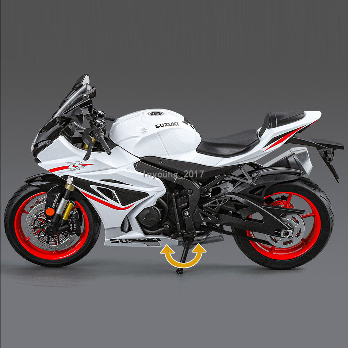 1:9 Suzuki GSX-1000R Motorcycle Model Diecast Toy Vehicle Toys for Boys White