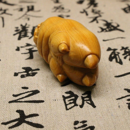 Yabai Wood Pig Trotter Hand Carved Reunion Wenwan Pendant Decor Craft