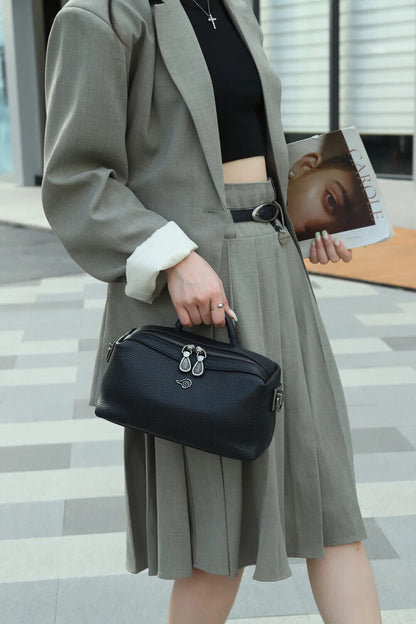 Small Square Bag for Ladies Soft Genuine Leather Cute Women‘s Crossbody Handbag