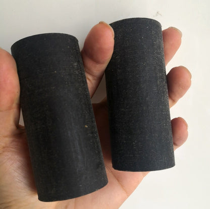 2 Pcs 3.5x9CM Natural Water Buffalo Horn Rod Roll Cylinder Dowels Handle Tool