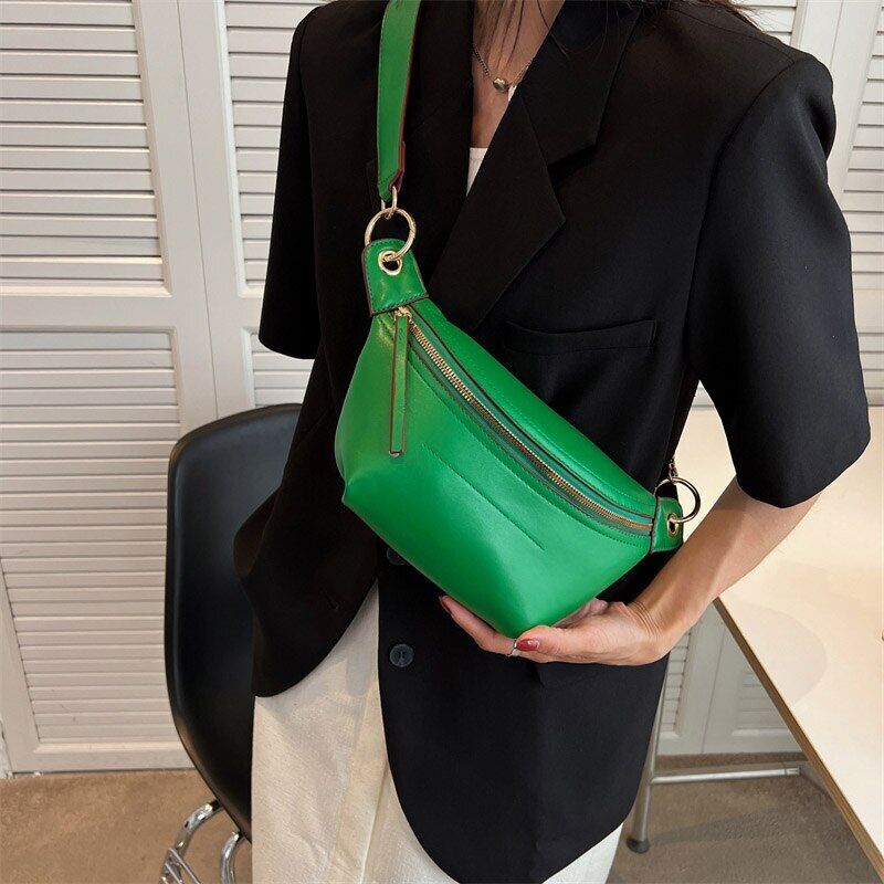 Waist Bag Women Leather Chest Bags Belt Bag Women's Shoulder Crossbody Bag