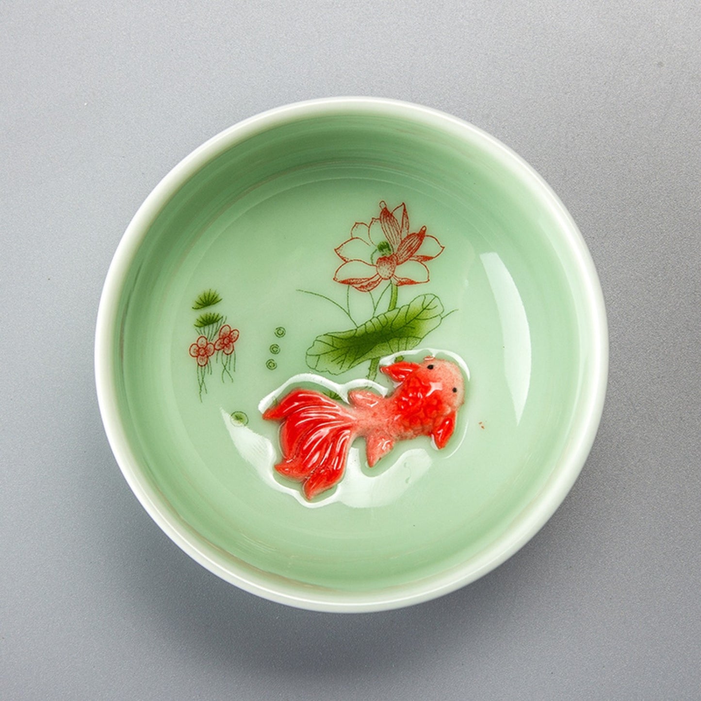 Chinese Tea Cups Porcelain Celadon Fish Teacup Set Loose Leaf Teapot Drinkware