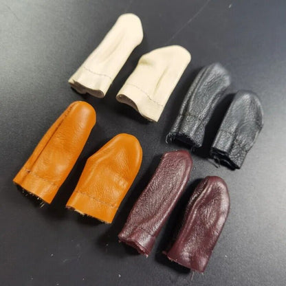 Thimble 5Pairs Cowhide Leather Finger Cot Protector DIY Index Guard Random Color