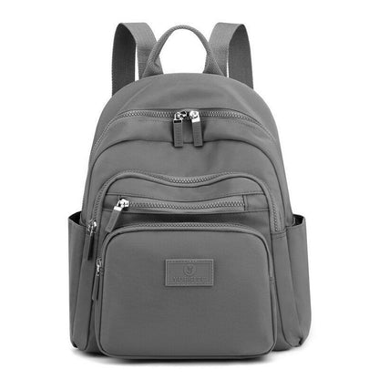 Dark Green Backpack Waterproof Nylon Student School Bag Small Traveling Rucksack