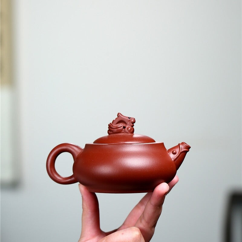 Chinese Yixing Zisha Dahongpao Clay Pottery Handmade Dragon Words Tea Pot Teapot