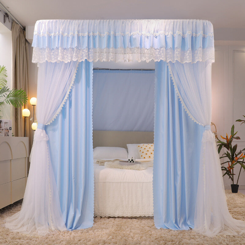Double Layers Blackout Mosquito Net Princess Bed Dust Proof Bed Curtain Drapes