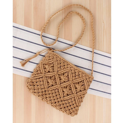 Bohemian Straw Woven Clutches Bag Fashionable Tassel Causal Handbag Vintage Bag