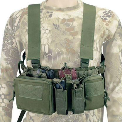 Chest Rig Bag Radio Harness Front Pouch Holster Military Vest Rig Bag Adjustable