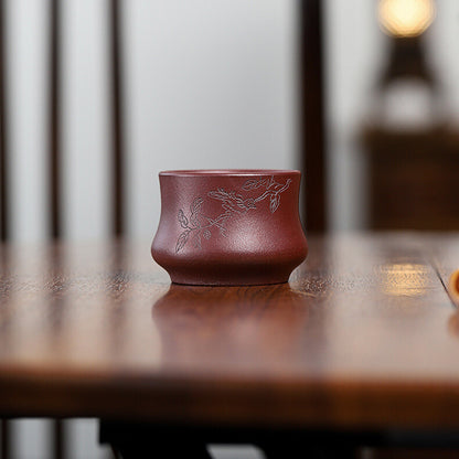 4pcs/lot True Yixing Zisha Tea Cup Purple Grit Health Care Master Cup Carved New