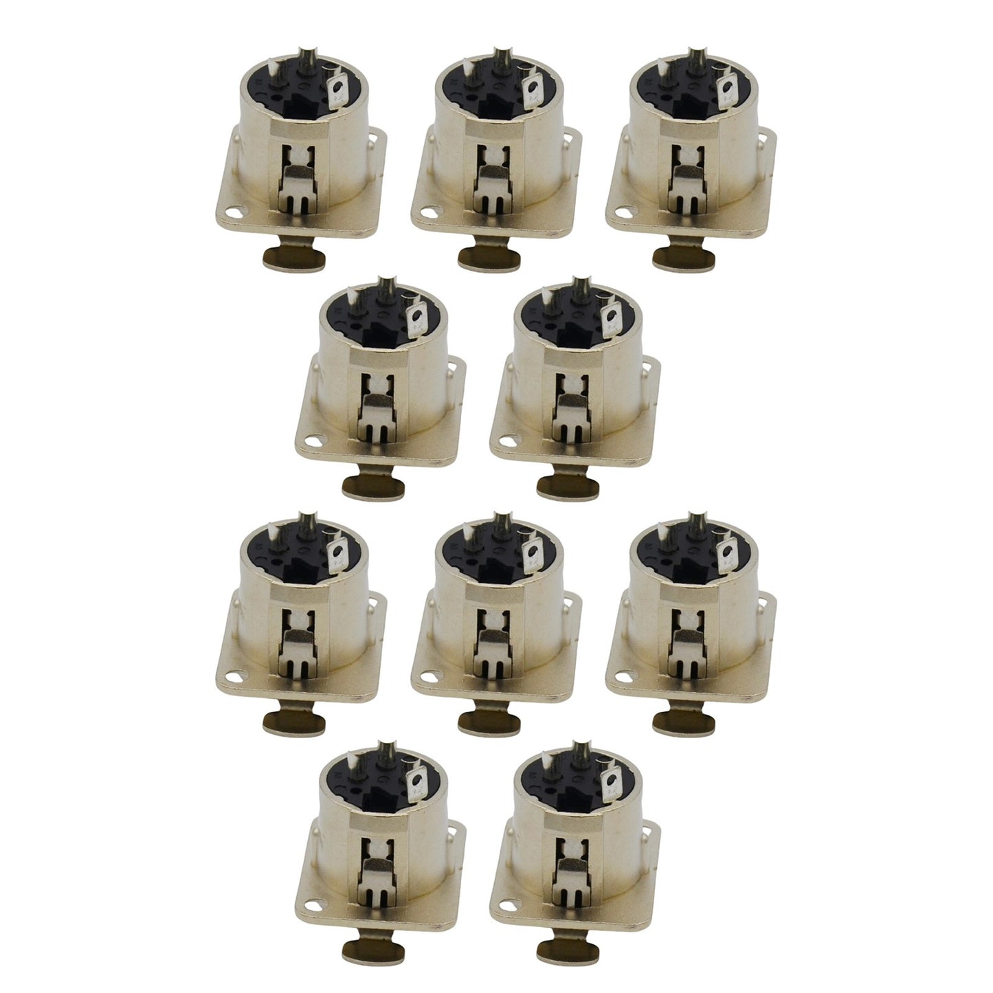 10pcs Microphone Jack Audio Connector XLR 3-Pin Durable Construction Chassis