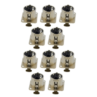 10pcs Microphone Jack Audio Connector XLR 3-Pin Durable Construction Chassis