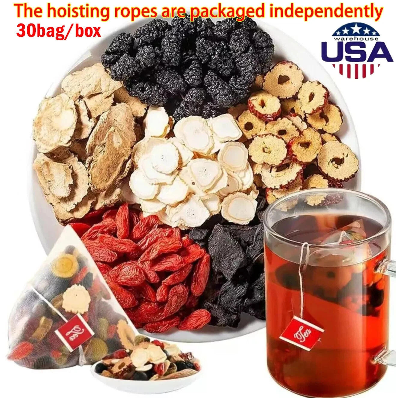 Natural Tea Formula Ginseng Five Treasure Tea, Kidney Tea Chinese Herbal Tea