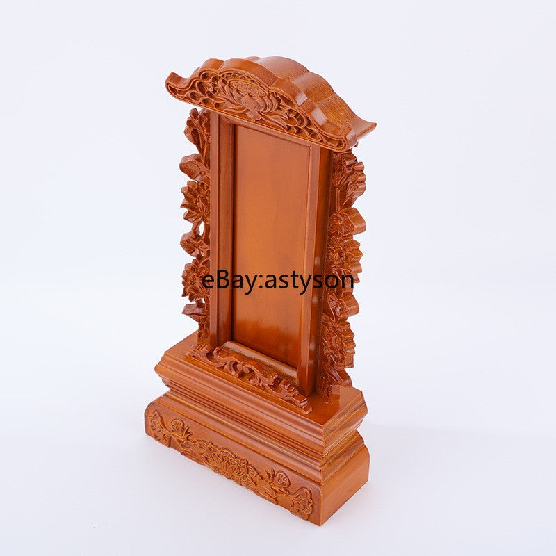 Wood Home Memorial Tablet Camphorwood Dragon Spiritual God Ancestor Monument