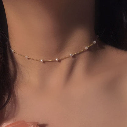 Fashion Pearl Choker Chain Necklace Women Weddings Charm Party Gift