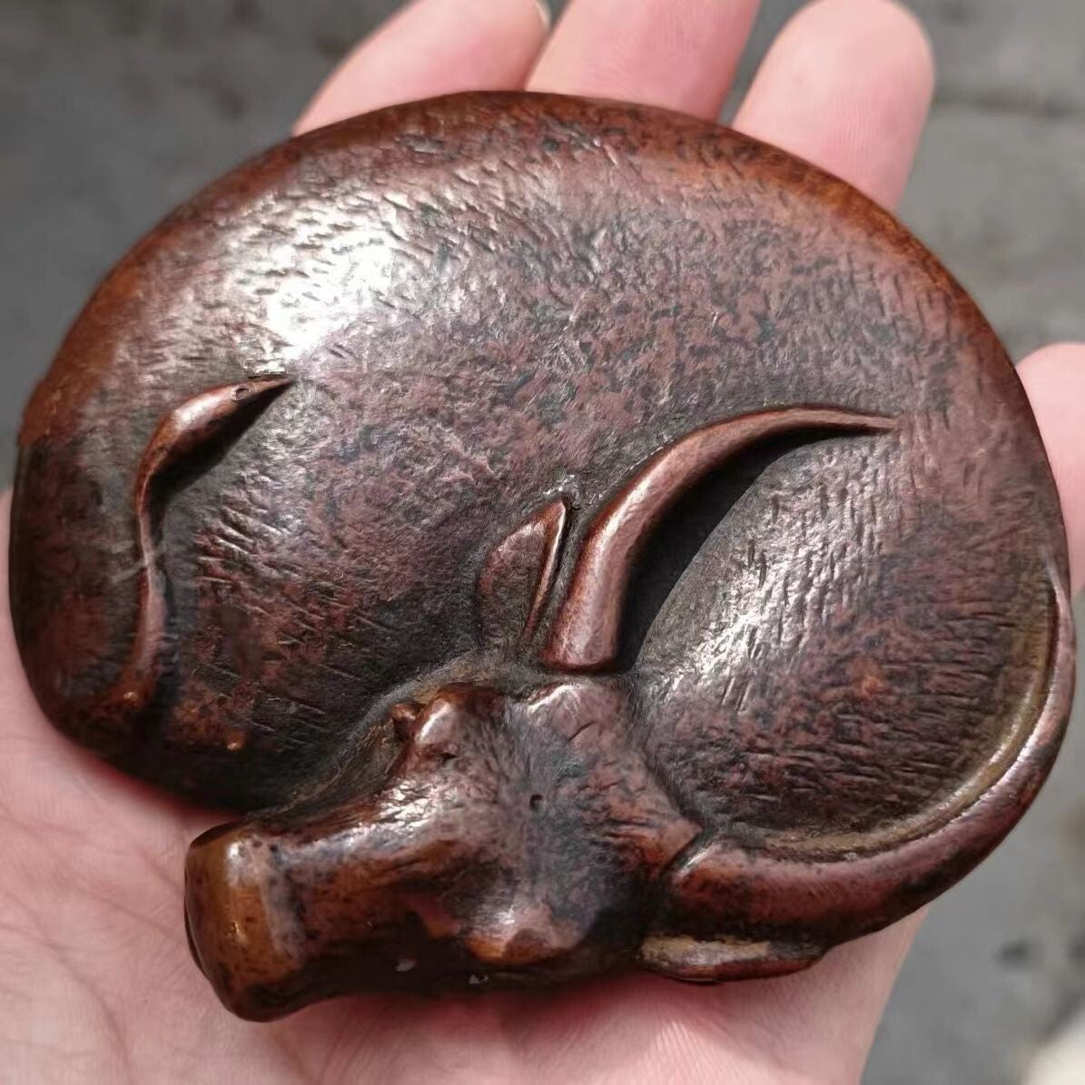 Chinese Copper Bronze Carving Buffalo