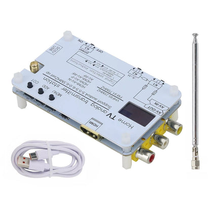 White Analog TV Signal Transmitter Home Analog TV Transmitter w/ OLED Screen
