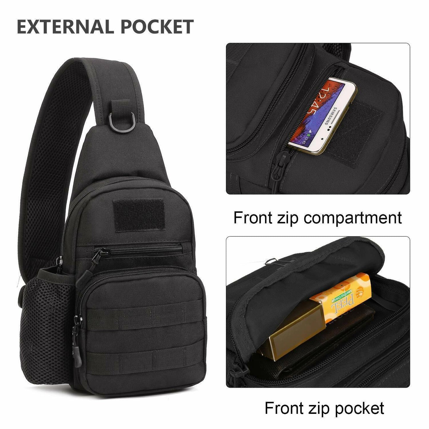 Tactical Chest Bag Backpack Men's Molle Crossbody Sling Messenger Shoulder Pack