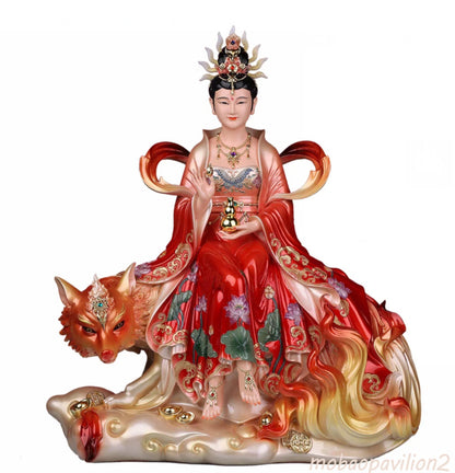 Tailed Fox Fairy Woman Statue Couple Marriage Girl Feng Shui Home Decorate