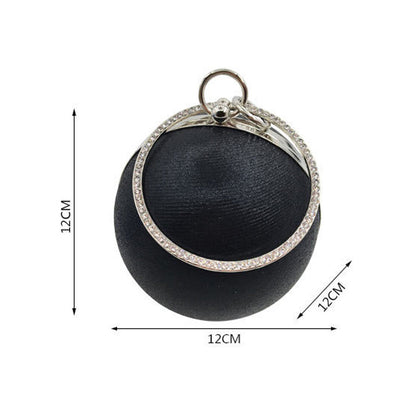 Women Round Ball Shoulder Messenger Bag Party Evening Clutch Fashion Phone Purse