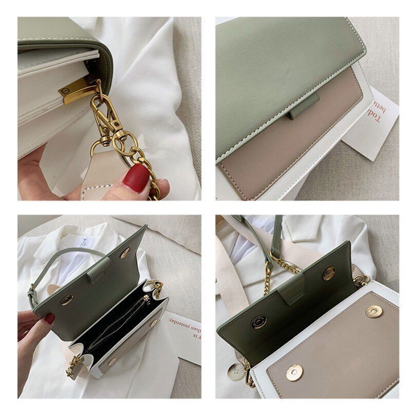 Crossbody Bag Handbag Flap Bags Simple Shoulder Purse Luxury Polyester Brown 1PC