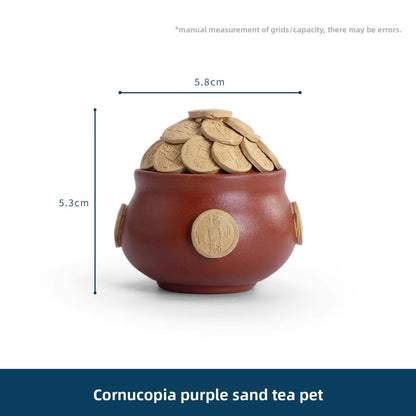 Purple Sands Treasure Bowl Tea Pet 5.8cm 2.3in Kung Fu Tea Tray Accessories