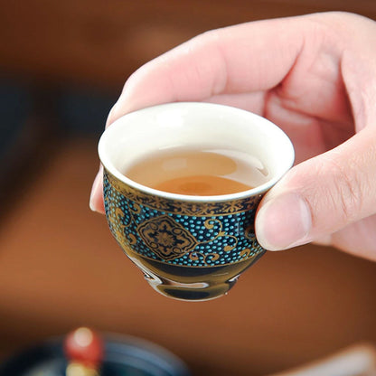 360° Rotating Teapot Premium 5-piece Set China Traditional Ceramics Tea Set