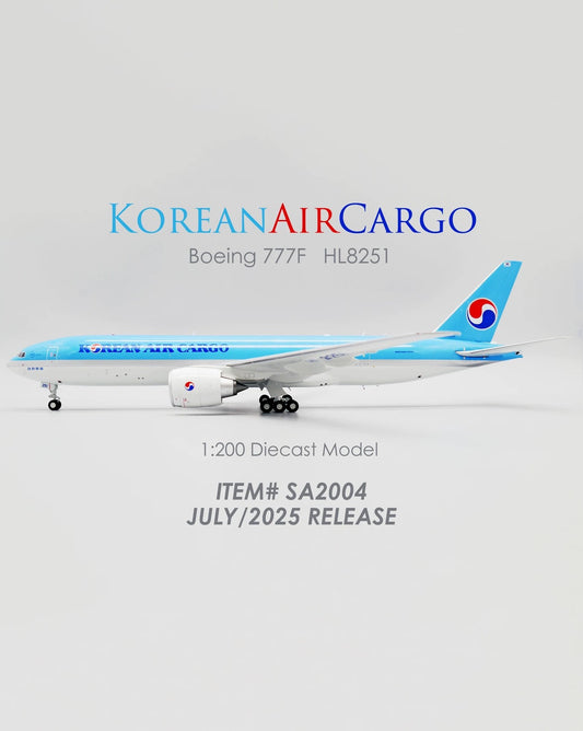 1:200 JC Wings Korean Air Boeing 777-200F Passenger Plane Diecast Aircraft Model